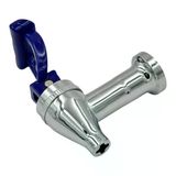 Semaver İle Uyumlu Musluk Göstergesiz, İçten Dişli, Basmalı, Demir, Mavi Saplı, Kayalar Kazan Ve Çaycı Musluğu 7,5Cm