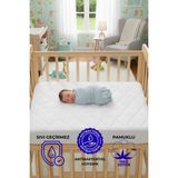 Semay Tekstil Pamuk Kapitone Fitted Sıvı Geçirmez Bebek Alezi-Çocuk Alezi-Hasta Alezi, Beşik Yatak Alezi - 70 x 140 cm - Beyaz