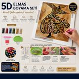 Semazen Hat Sanatı - 5d Elmas Boyama Mozaik Tablo Hobi Seti - 50X40 cm
