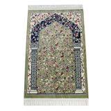 semazen Ravza Desenli Halı Tipi Dokuma Seccade - Yeşil