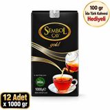 Sembol Çay 1 Koli Siyah Çay 1 kg & 1000 gram 12 Adet – Özel Harman, Yoğun Aroma ve Geleneksel Lezzet, Ekonomik Büyük Boy Çay Paketi