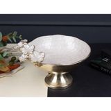 sembol Florındo Altın Sedefli Ayaklı Meyvelik/dekor 24X17CM - YOK
