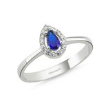 Sembol Gold 0.30 Karat Damla AquaBlue Anturaj Altın Yüzük