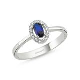 Sembol Gold 0.30 Karat Oval AquaBlue Anturaj Altın Yüzük
