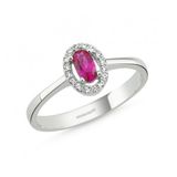 Sembol Gold 0.30 Karat Oval Ruby Taşlı Anturaj Altın Yüzük