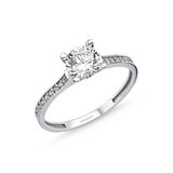 Sembol Gold 0.65 Karat Zirconia Beyaz Altın Tektaş Yüzük