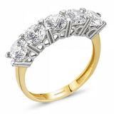 Sembol Gold 14 Ayar 585 Sarı Altın 5 Taş Yüzük