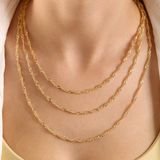Sembol Gold 14 Ayar Altın 45 cm 3.0 mm Singapur Zincir