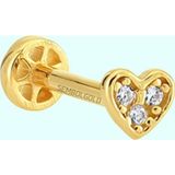 Sembol Gold 14 Ayar Altın Üçtaş Kalp Tragus Piercing