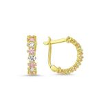 Sembol Gold 14 Ayar J Model Taşlı Altın Çocuk Küpe