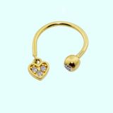 Sembol Gold 14 Ayar Kalpli Altın Yarım Halka Kulak Piercing