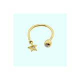 Sembol Gold 14 Ayar Yıldız Altın Yarım Halka Kulak Piercing