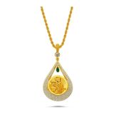 Sembol Gold Altın Damla Tasarım Burgu Halat Zincirli Tuğralı Kolye
