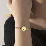Sembol Gold Ata Yarımlı Altın Bileklik Burgu Zincirli