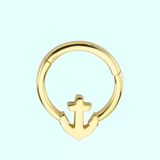 Sembol Gold Çapa 14 Ayar Altın Halka Piercing