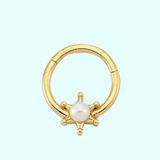 Sembol Gold İnci 14 Ayar Kartanesi Altın Halka Piercing