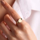 Sembol Gold (Kişiselleştir) Sade 1.0 cm 14K Altın Şövalye Yüzük