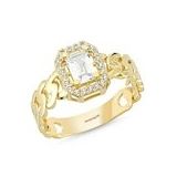 Sembol Gold T9465 0,60 Karat Altın Baget Yüzük Gold Burgu Tasarım Yüzük