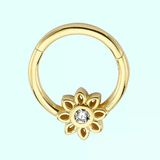 Sembol Gold Tektaş Çiçek 14 Ayar Altın Halka Piercing