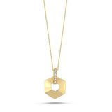 SembolGold Geometrik Prizma Tasarım 14 Ayar Altın Kolye