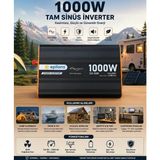 Semel 1000W Tam Sinüs Inverter 12V Ac Çevirici | Sessiz Fanlı, USB Çıkışlı, Araç Karavan Tekne Solar Uyumlu Güç Inverteri - Belirtilmemiş - Çok Renkli