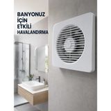Semel 20 W Havalandırma Fanı 150 mm Bağlantı Çapı 20,8 x 20,8 cm Dekoratif Aspiratör