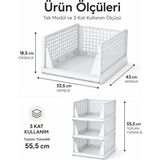 Semel 3 Katlı Portatif Organizer - Çok Amaçlı Kayar Raf 18.5X33.5X43CM Toplam 55.5cm