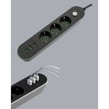 Semel 3 USB Çıkışlı Hızlı Şarjlı Anahtarlı Üçlü Priz - Belirtilmemiş - Çok Renkli