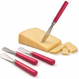 Semel 5 Parça Uzun Kahvaltı Bıçak - Kırzı Mermer Desen Saplı 16.5 cm