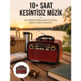 Semel Aksesuar Bluetooth Hoparlör Ahşap Renk Vintage Işıklı Nostaljik Radyo Fm Ahşap Görünümlü Yeni Nesil