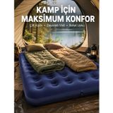 Semel Aksesuar Çok Amaçlı Şişme Hava Yatağı Çift Kişilik Hızlı Şişirme Vanalı