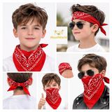 Semel Aksesuar Kırmızı Kovboy Fuları Çocuk Bandana Western Desenli Boyun Fuları