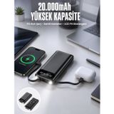 Semel Aksesuar Powerbank 20.000 Mah Dijital Göstergeli LCD Ekran Uzun Pil Ömrü Yeni Nesil