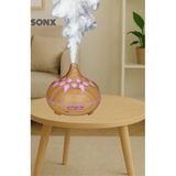 Semel Aroma Difüzör Gece Işığı 7 LED Desenli Nemlendirici Kumandalı Buhar Makinesi 550 ml