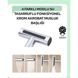 Semel Çok Fonksiyonlu Musluk Başlığı | 4 Su Modu | Geniş Uyumlu Adaptör Seti | Mutfak ve Banyo Uyumlu - Standart