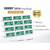 Semel Derby Usta Çift Taraflı Jilet Tam Bıçak Berber Jileti 10LU 10 Paket - Belirtilmemiş