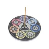 Semel Obsidian Taşı 7 Çakra (Chakra) Tasarımı Tütsülük - 34x12 cm