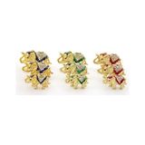 Semel Swarovski Taşlı 3'lü Fil Figürü Model 1 - Çok Renkli - 34x12 cm