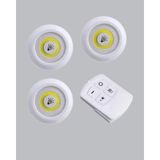 Semel Uzaktan Kumanda Ile Kontrol Edilebilen Yapışkanlı 3 Lü Kablosuz LED Spot Lamba - 1,20 m - Çok Renkli