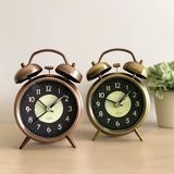 Semel Yuvarlak Metal Çalar Saat 10 cm - Pilli Işıklı Fosforlu