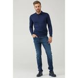 Sementa Erkek Polo Yaka Triko Kazak - Lacivert - 2XL