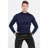 Sementa Erkek Yarım Boğazlı Triko Kazak - Lacivert - 2XL
