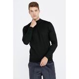Sementa Erkek Yarım Boğazlı Triko Kazak - Siyah - 2XL