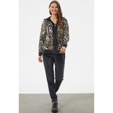Sementa Kadife Leopar Desenli Eşofman Takım - Kahve - 2XL