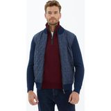 Sementa Kapitone Fermuarlı Erkek Triko Ceket - Lacivert - XL