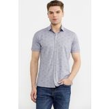 Sementa Slim Fit Baskılı Penye Gömlek - Lila
