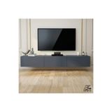 SEMİH MOBİLYA Modern Mdf Duvara Monte 200 cm Antrasit TV Ünitesi – Minimalist Şık Tasarım