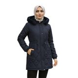 SEMİRA KADIN BÜYÜK BEDEN NOVA KUMAŞ ASTARLI KAPİTONE MONT lacivert