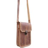 Semiramis Dionysos Ss1 Model Unisex El Yapımı Vintage El Dikişi Crazy Deri Küçük Boy Çanta Telefon Çantası