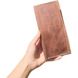Semiramis Hestia Model El Yapımı Unisex Vintage %100 El Dikişi Hakiki Kahve Rengi Crazy Deri Cüzdan Kartlık - 00Kahverengi